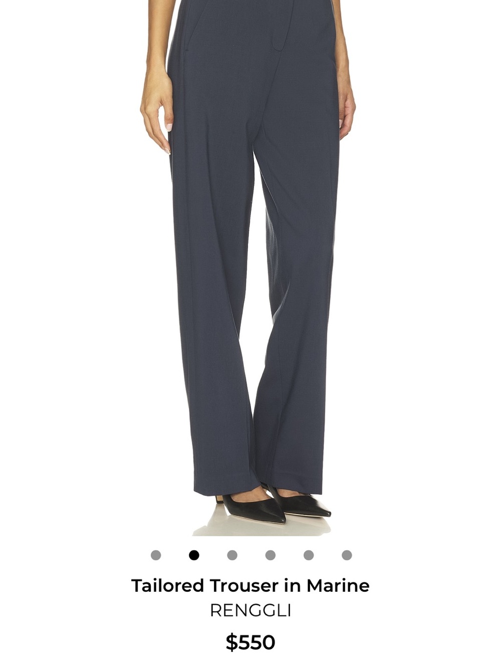 RENGGLI Marine Wide-Leg Tailored Trousers